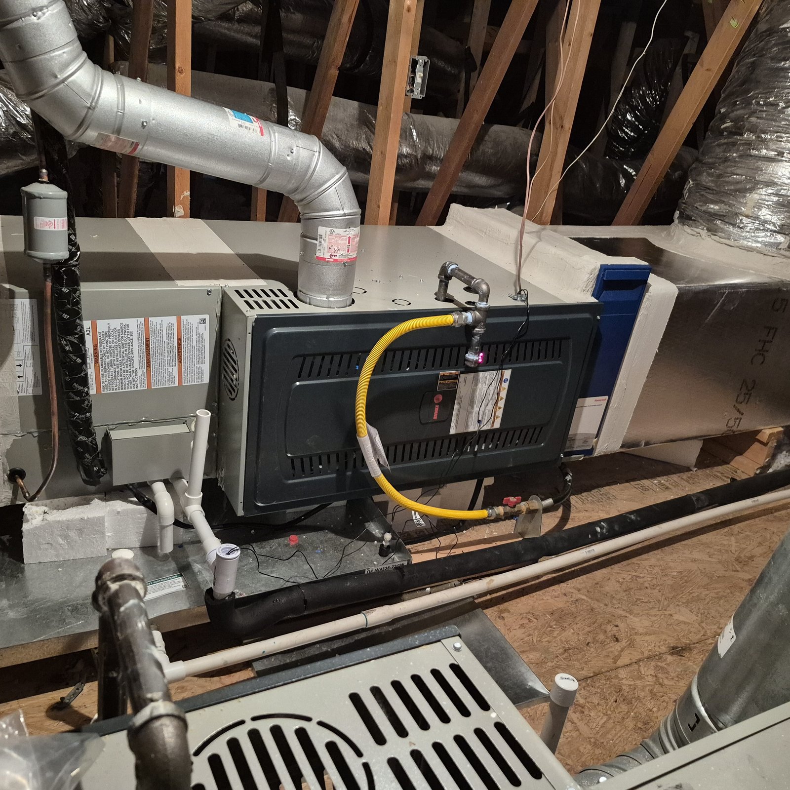 Honey Bee Heating and Air, LLC installing a new furnace for a customer in the Austin metro area.