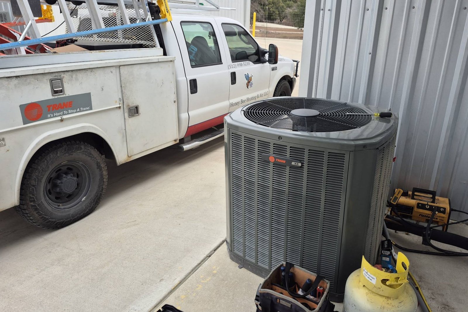 A newly installed high-efficiency HVAC unit in Tulsa from Air Dynamics.