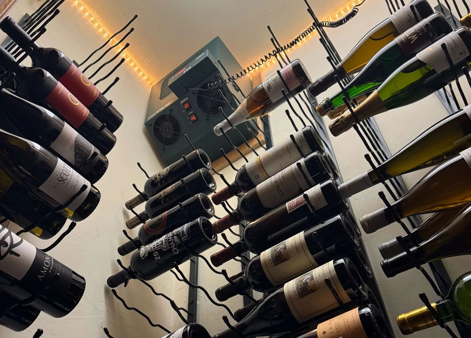 Wine cooler and cabinet service for precise temperature control.